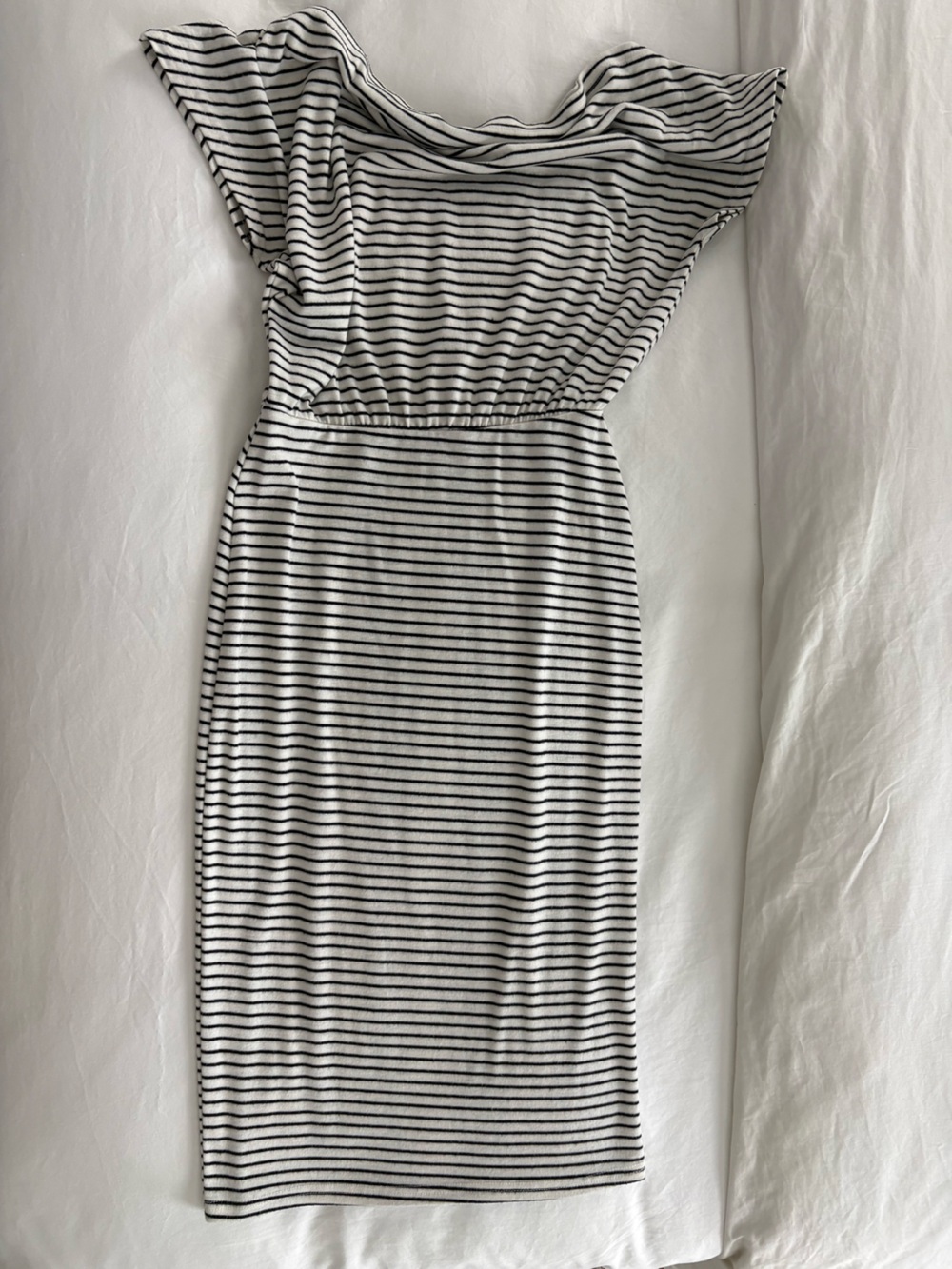 Striped Black & White Tube Dress